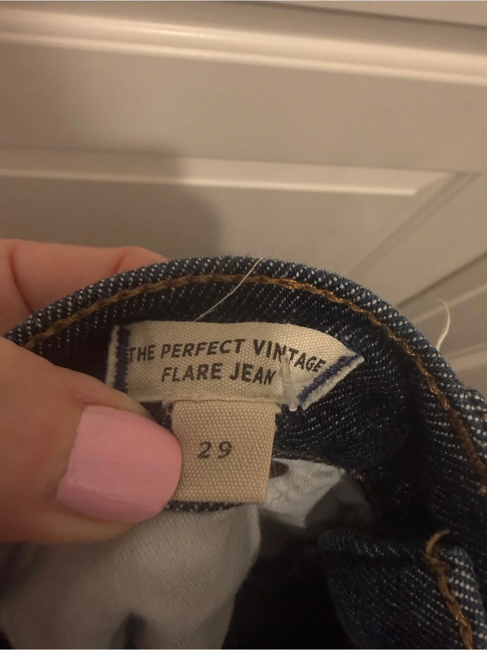 Madewell The Perfect Vintage Flare Dark Blue Jeans with Copper Rivets